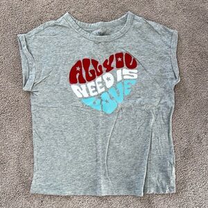 GAP Gray Kids Tee with Heart and Text Design